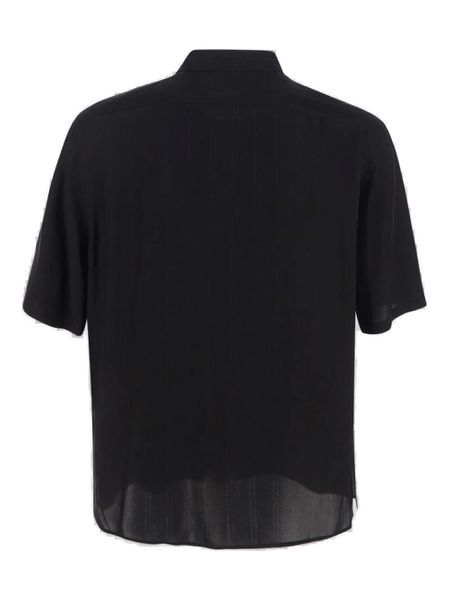 SAINT LAURENT Luxury Raffia Short-Sleeved Shirt