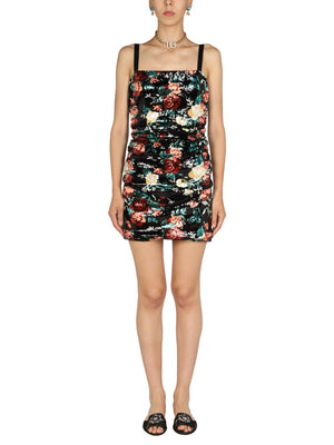 DOLCE & GABBANA Embroidered Mini Square Neck Dress