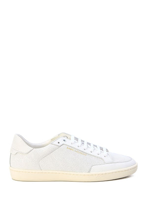 SAINT LAURENT Men's White Perforated Sneakers - SS24 Collection