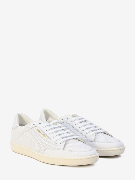 SAINT LAURENT Men's White Perforated Sneakers - SS24 Collection