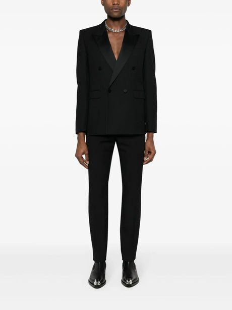 SAINT LAURENT Slim Fit Wool Trousers for Men - Size 48