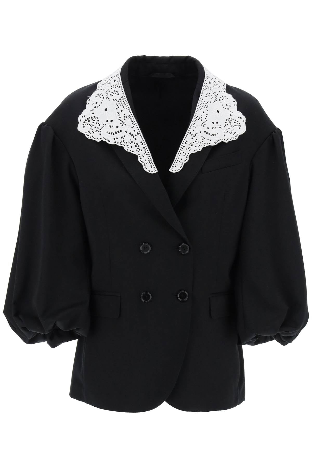 SIMONE ROCHA Oversized Blazer with Lace Collar - Size 6