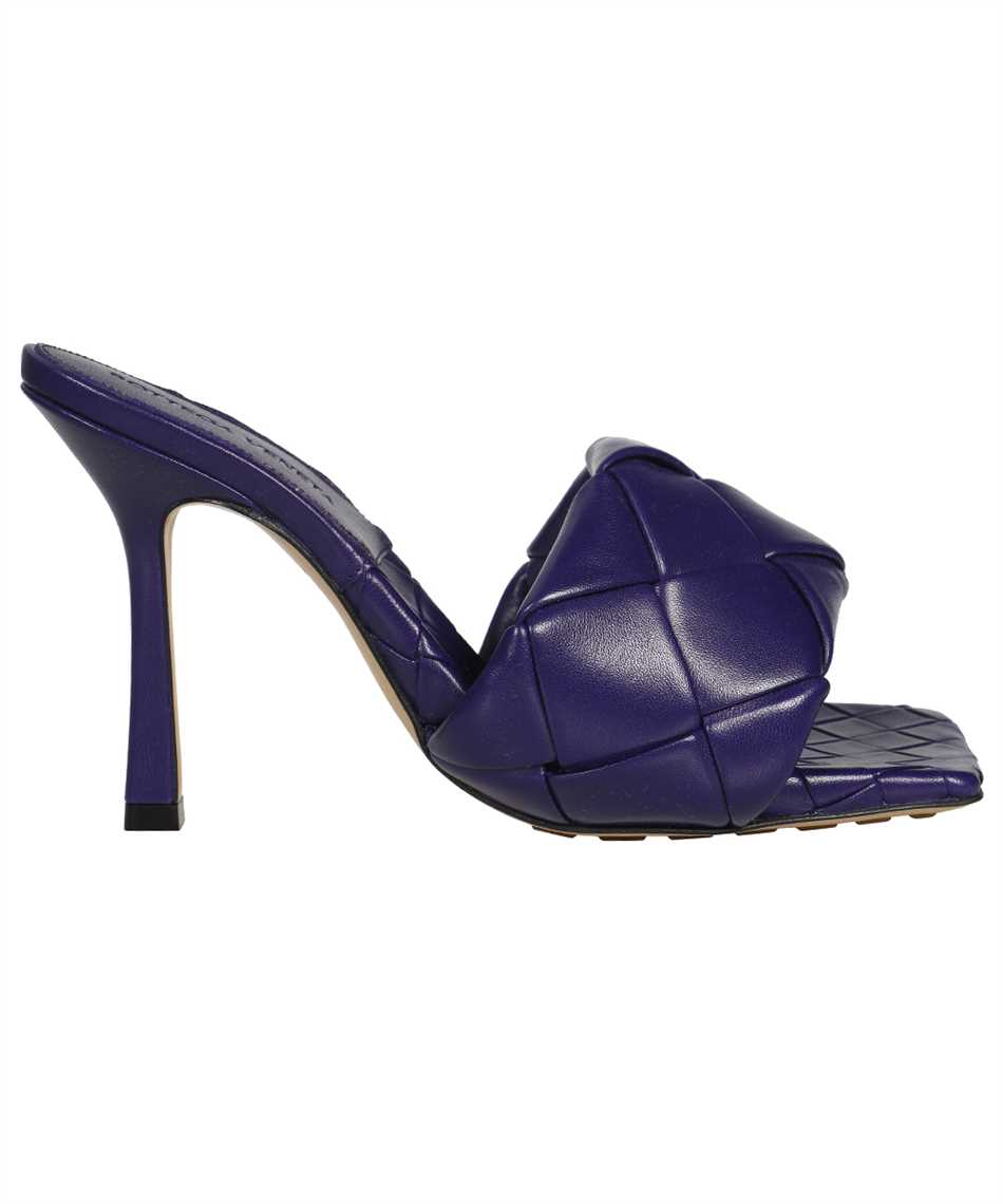 BOTTEGA VENETA Square Toe Leather Sandals in Purple for Women