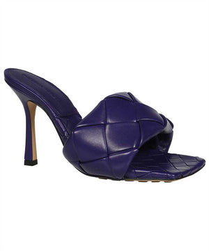 BOTTEGA VENETA Square Toe Leather Sandals in Purple for Women