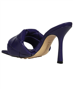 BOTTEGA VENETA Square Toe Leather Sandals in Purple for Women