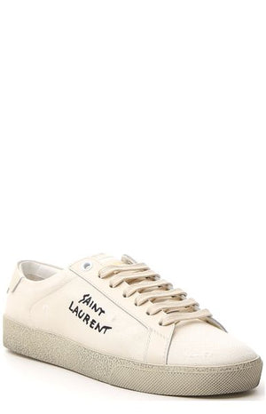 SAINT LAURENT Women's Classic Embroidered Court Sneakers