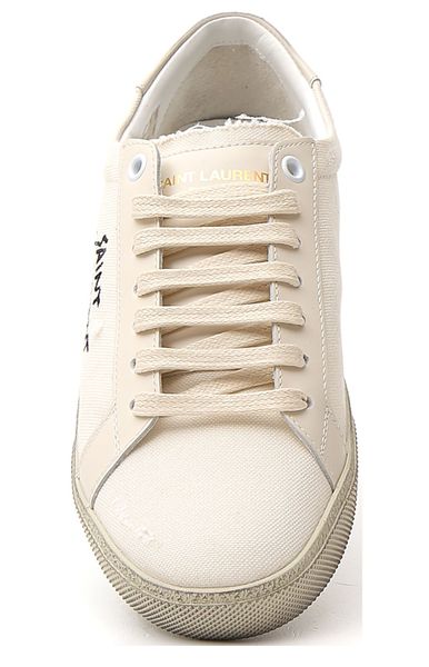 SAINT LAURENT Women's Classic Embroidered Court Sneakers