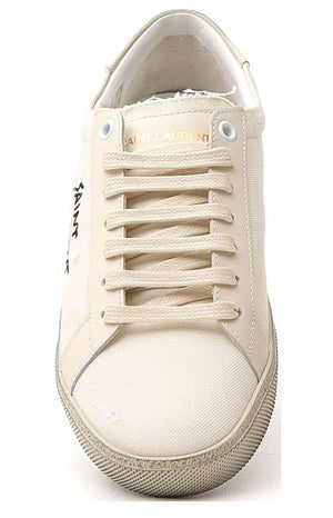 SAINT LAURENT Women's Classic Embroidered Court Sneakers