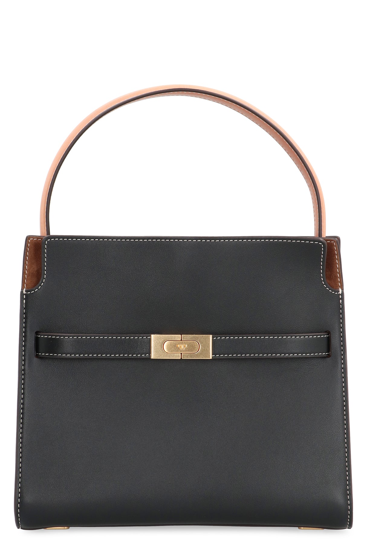 TORY BURCH Refined Leather Handbag with Statement Details