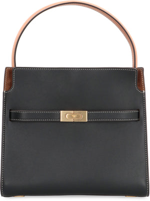 TORY BURCH Refined Leather Handbag with Statement Details