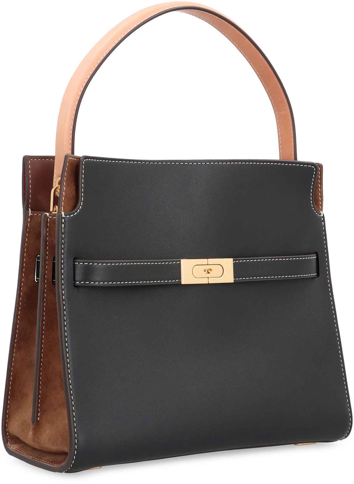 TORY BURCH Refined Leather Handbag with Statement Details