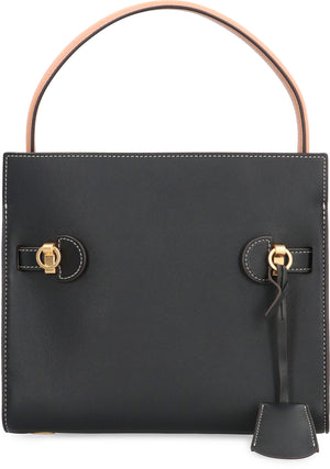 TORY BURCH Refined Leather Handbag with Statement Details