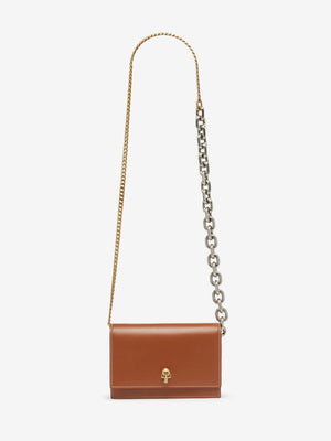 ALEXANDER MCQUEEN Elegant Mini Nude Shoulder Bag, W:19CM H:13CM D:5CM