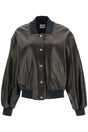 KHAITE Women's Relaxed Fit Leather Bomber Jacket