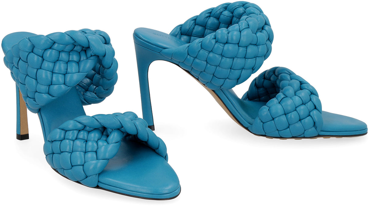 BOTTEGA VENETA Blue Leather Stiletto Sandals for Women - FW20 Collection