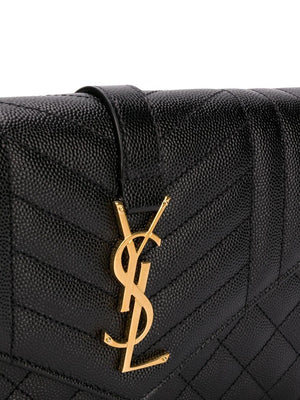 SAINT LAURENT Quilted Black Crossbody Handbag for Women