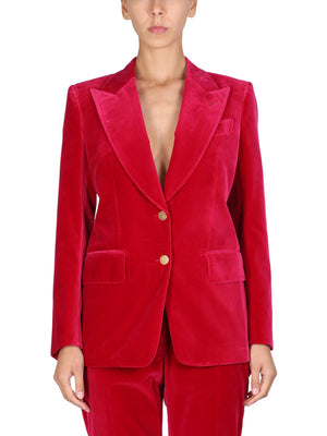 TOM FORD Women’s Elegant Velvet Jacket with Peaked Lapels