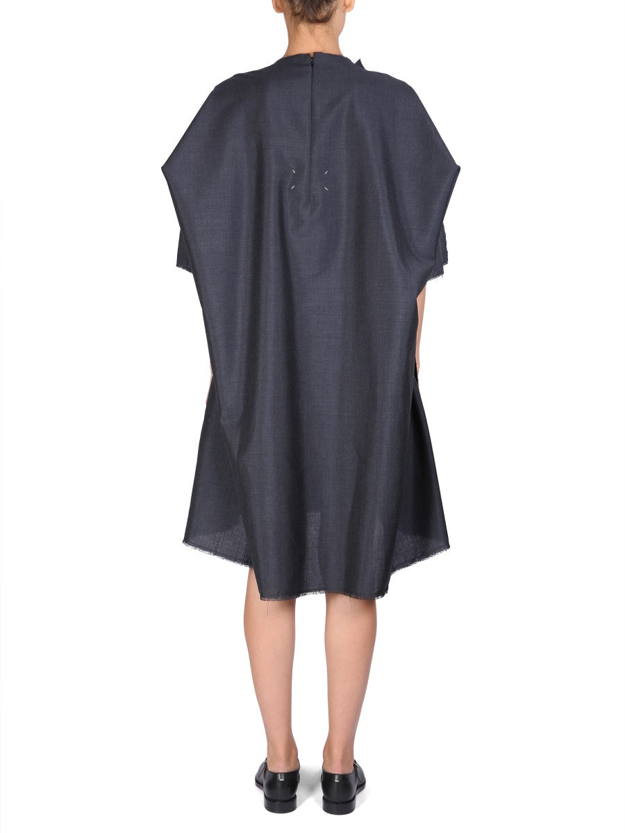 MAISON MARGIELA Chic Mohair Midi Dress with Round Neckline