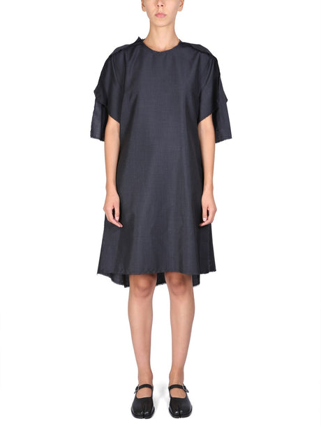 MAISON MARGIELA Chic Mohair Midi Dress with Round Neckline