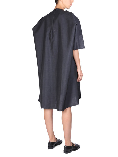 MAISON MARGIELA Chic Mohair Midi Dress with Round Neckline