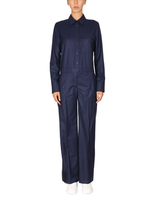 STELLA McCARTNEY Chic Wool Jumpsuit with Front Button and Zipper Closure