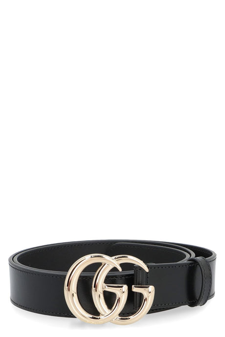 GUCCI Elegant Leather Belt with Double G Buckle