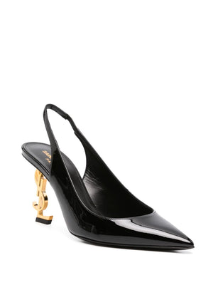 SAINT LAURENT Patent Leather Slingback Pumps - 105MM High Heel