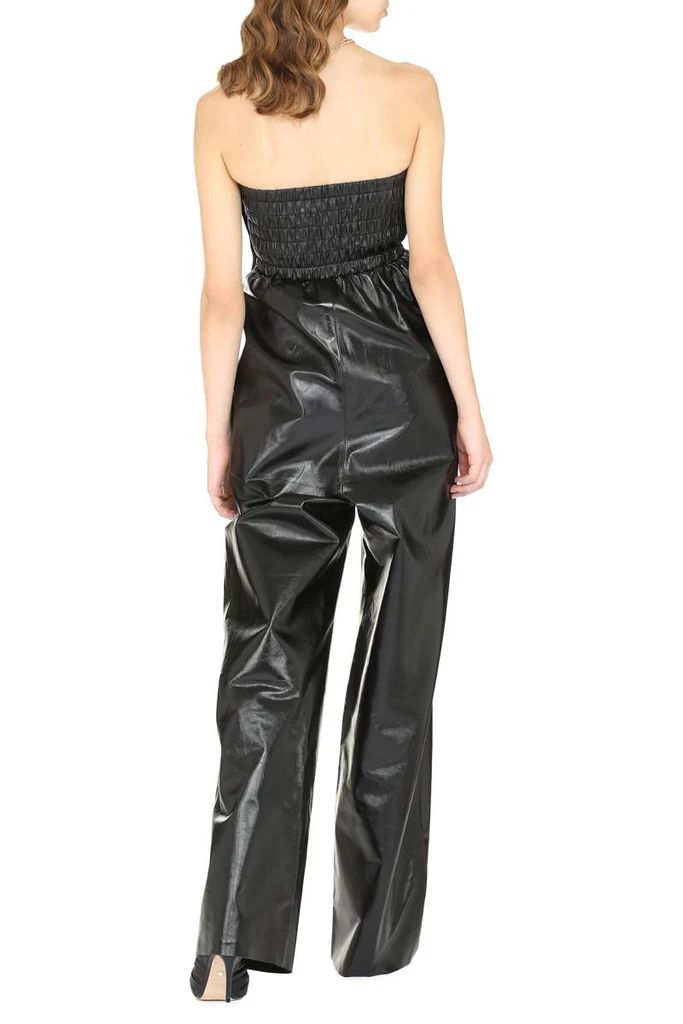 BOTTEGA VENETA Luxe Leather Jumpsuit with Shirred Bandeau Top