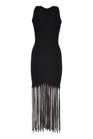 BOTTEGA VENETA Cut-Out Shoulder T-Shirt with Fringed Hemline