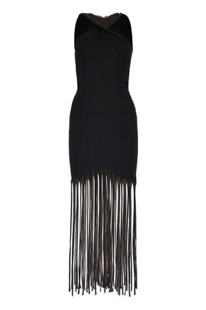 BOTTEGA VENETA Cut-Out Shoulder T-Shirt with Fringed Hemline