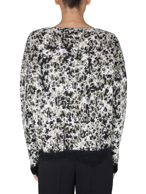 SAINT LAURENT Wide Neck Sweater in a Cozy Knit for Women