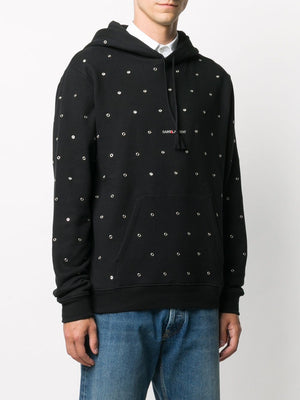 SAINT LAURENT Men's SS21 Cotton Hoodie in 1032 Color