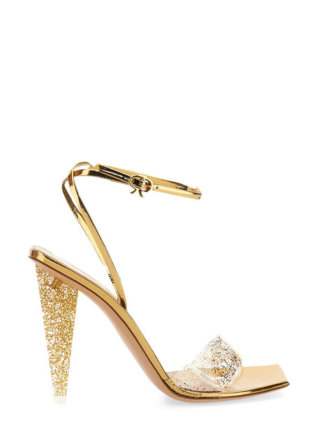 GIANVITO ROSSI Mini Glitter High Heels Sandal with 11 cm Heel