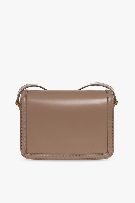 SAINT LAURENT Taupe Calfskin Messenger Bag for Women