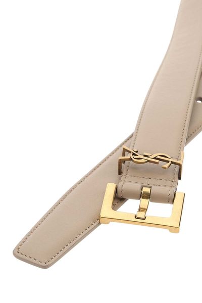 SAINT LAURENT Stylish Leather Belt in Nero for Trendy Women