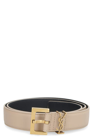 SAINT LAURENT Stylish Leather Belt in Nero for Trendy Women