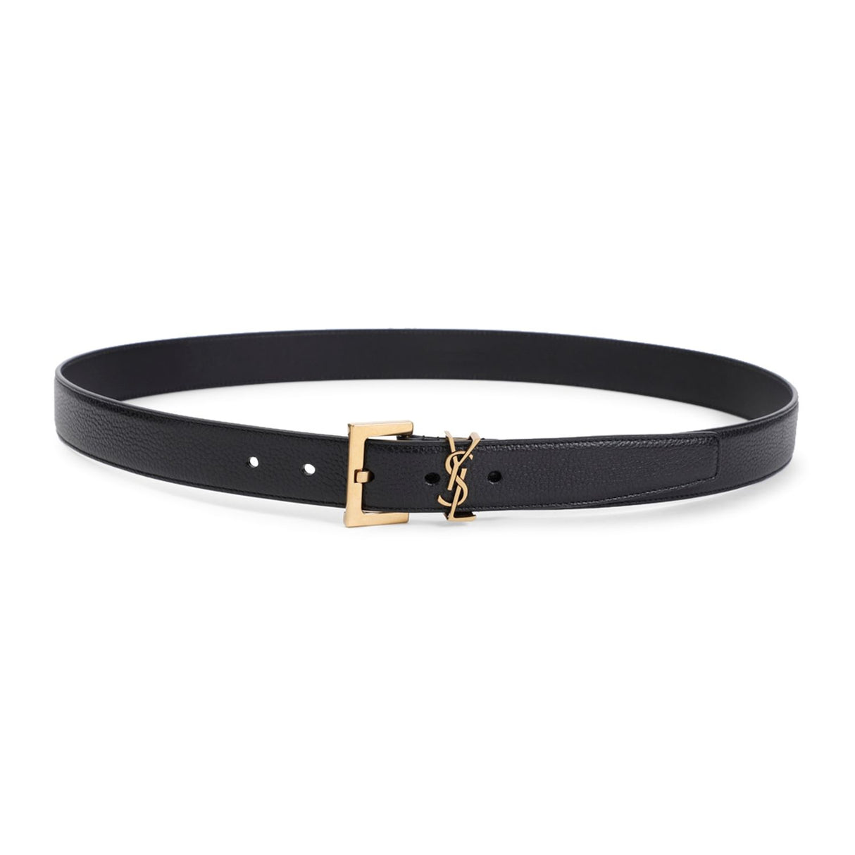 SAINT LAURENT Grained Leather Belt 3CM