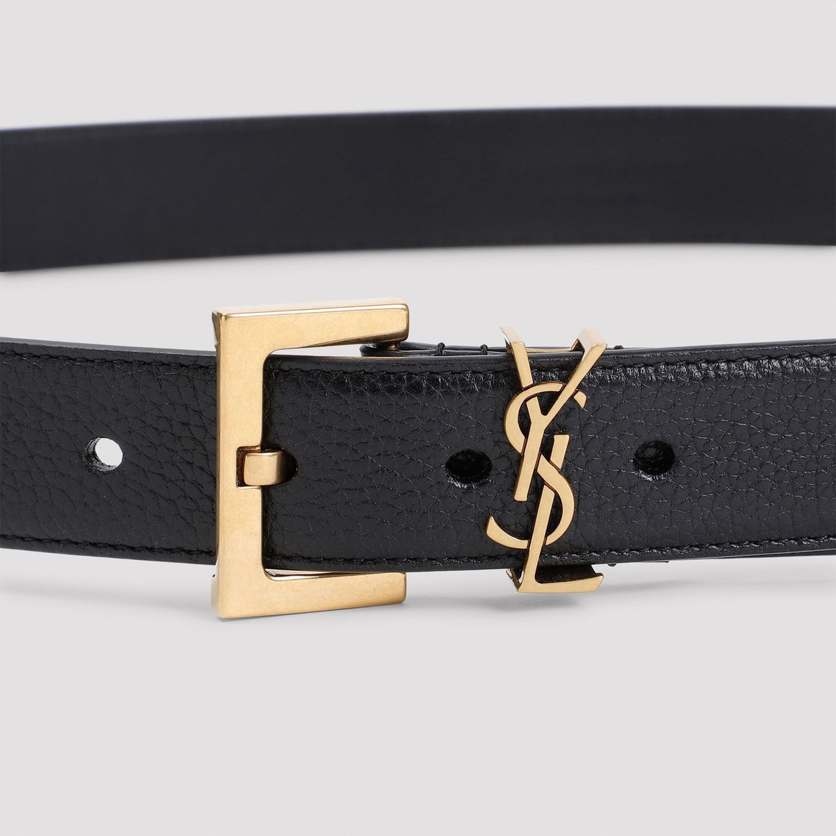 SAINT LAURENT Grained Leather Belt 3CM