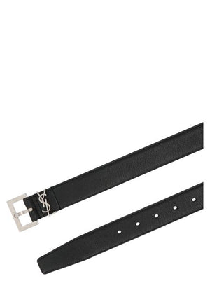 SAINT LAURENT Monogram Leather Belt