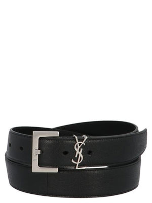 SAINT LAURENT Monogram Leather Belt