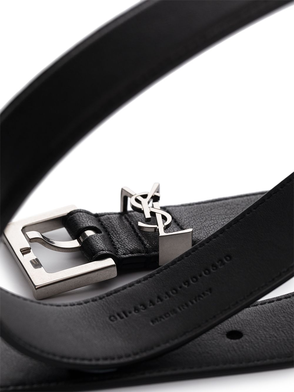 SAINT LAURENT Monogram Leather Belt