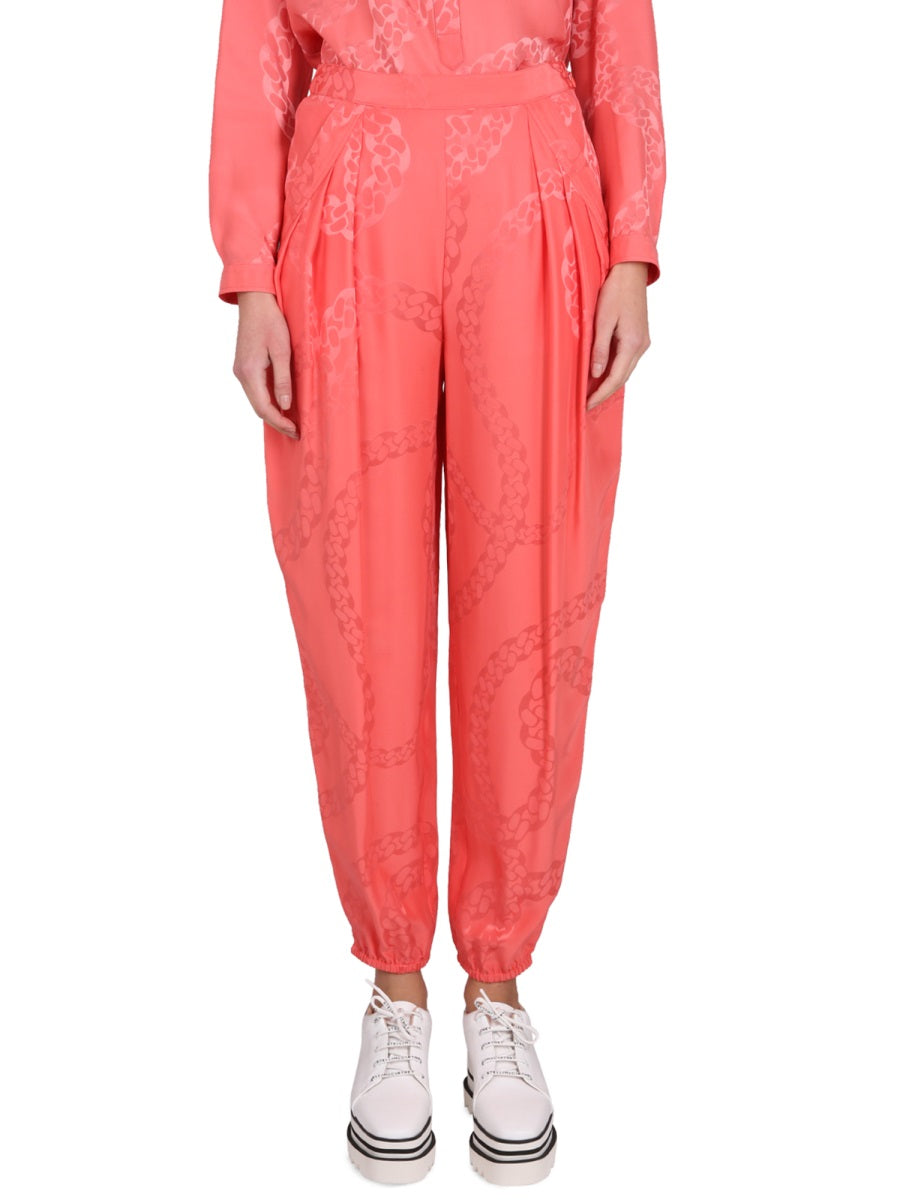 STELLA MCCARTNEY Silk Blend Mini Pants with Side Zipper Closure