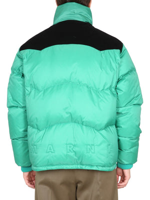 MARNI High Neck Mini Color-Block Down Jacket