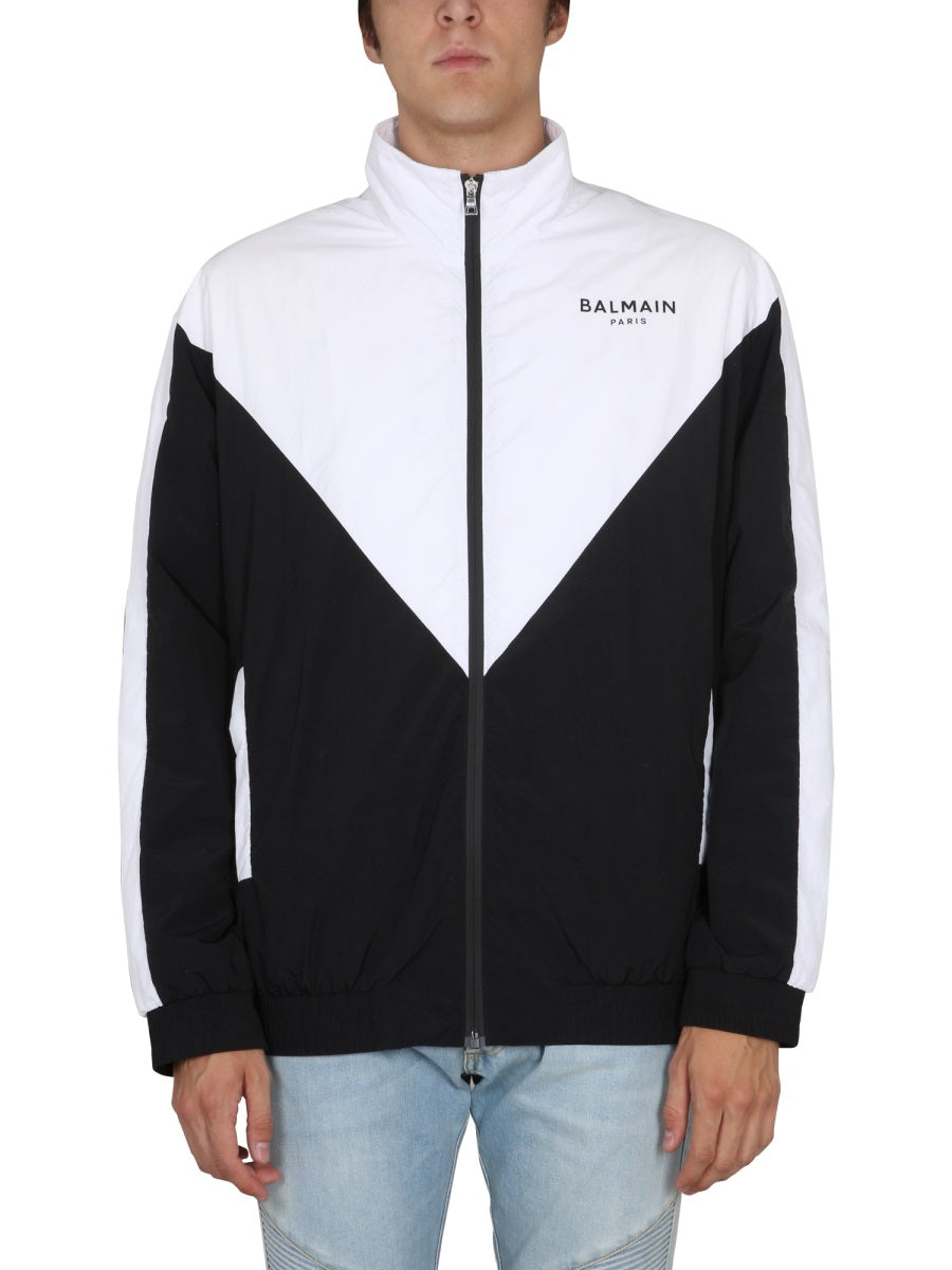 BALMAIN Men's High Neck Sports Jacket with Logo