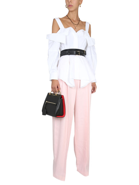 ALEXANDER McQUEEN Wide Leg Trousers with Concealed Front Closure