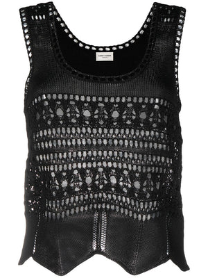 SAINT LAURENT Women's Loose Crochet Tank Top