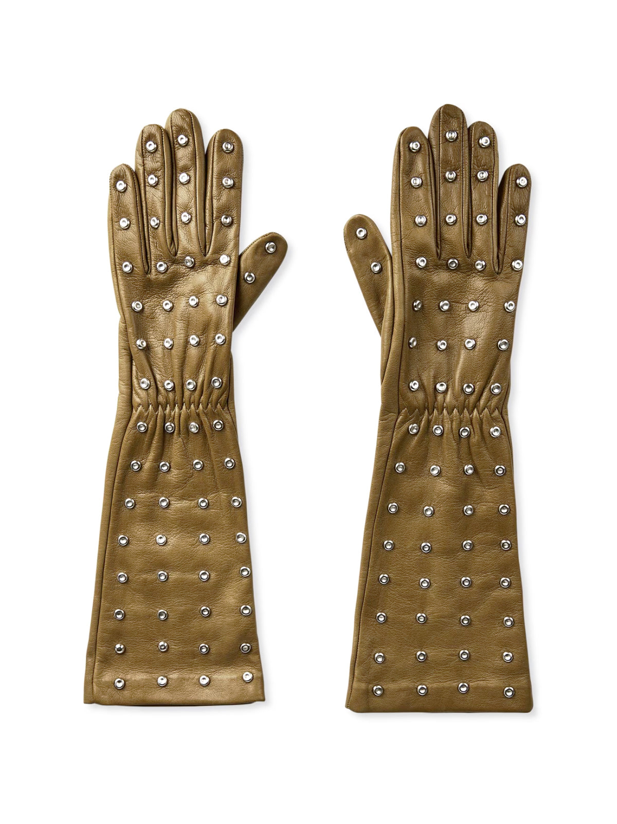 BOTTEGA VENETA Embossed Logo Studs Leather Gloves for Women