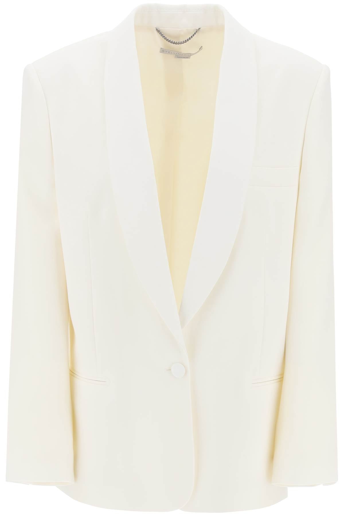 STELLA MCCARTNEY Oversized Tailored Blazer with Satin Scarf Lapel - Size IT 40