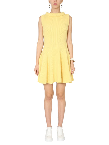 ALEXANDER MCQUEEN Chic Sleeveless Mini Dress with Boat Neck