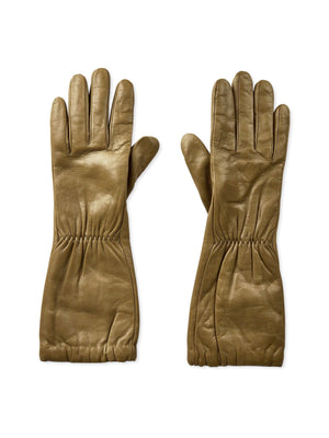 BOTTEGA VENETA Embossed Logo Leather Gloves for Women